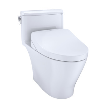 BIDET AND BIDET PARTS | TOTO MW6423046CUFGA#01 WASHLETplus Nexus 1G 1-Piece Elongated 1.0 GPF Toilet with Auto Flush S500e Contemporary Bidet Seat (Cotton White)