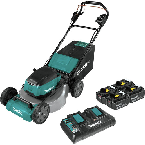 Self Propelled Mowers | Makita XML08PT1 18V X2 (36V) LXT Brushless Lithium-Ion 21 in. Cordless Self-Propelled Commercial Lawn Mower Kit with 4 Batteries (5 Ah) image number 0