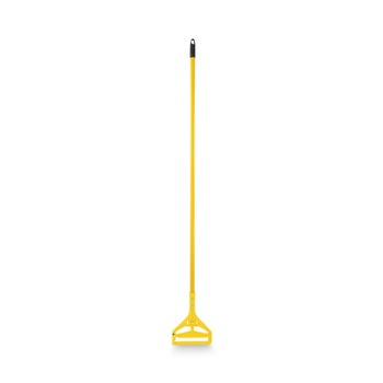 Boardwalk BWK620 60 in. Quick Change Side-Latch Plastic Mop Head Aluminum Handle - Yellow