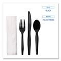 Cutlery | Boardwalk BWKFKTNMWPSBLA Mediumweight Fork/Knife/Napkin/Spoon 4-Piece Plastic Cutlery Kit - Black (250/Carton) image number 5