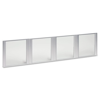 Alera ALEVA301730 17 in. x 16 in. Glass Door Set with Silver Frame for 72 in. Wide Hutch - Clear (4-Piece/Set)