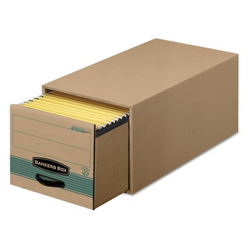 Bankers Box 1231101 Stor/Drawer Steel Plus 14 in. x 25.5 in. x 11.5 in. Letter Files, Extra Space-Savings Storage Drawers - Kraft/Green(6/Carton)