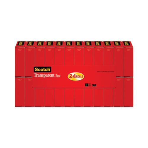 Office Jansan | Scotch 600K24 0.75 in. x 83.33 ft. 1 in. Core Transparent Tape (24/Pack) image number 0
