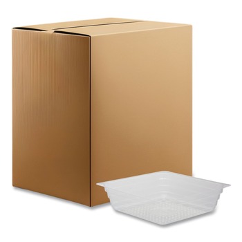 Reynolds Wrap 4 oz. cap. 3.5 in. x 3.5 in. x 1 in. Shallow Reflections Portion Plastic Trays - Clear (2500/Carton)