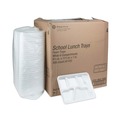 Food Trays, Containers, and Lids | Pactiv Corp. 0TH10601SGBX 8.5 in. x 11.5 in. x 1.25 in. 6-Compartment Foam School Trays - White (500/Carton) image number 0