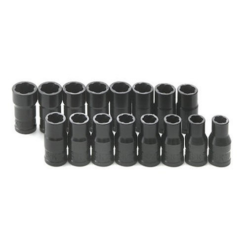 Combination Wrenches | SK Hand Tool 756 16-Piece 1/4 in. Drive TurboDrive Combination Socket Set image number 0
