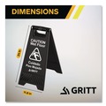Safety Signs | Gritt Commercial GRI184BLK3PK 11.8 in. x 12 in. x 24 in. Caution Wet Floor Sign - Black (3/Carton) image number 3