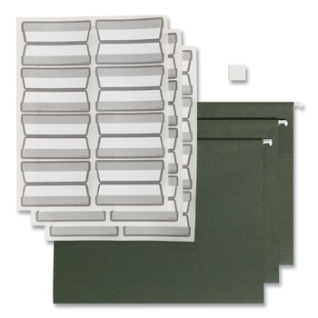 Smead 100 Percent Recycled Letter Size Hanging File Folders with ProTab Kit - Standard Green (1-Kit)