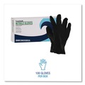 Disposable Gloves | Boardwalk 396XSBXA 396 Series 9.5 in. Long 4.4 mil. Thick Powder-Free Disposable General-Purpose Nitrile Gloves - X-Small Black (100/Box) image number 4