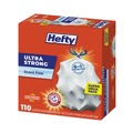 Cleaning & Janitorial Supplies | Hefty E3-3368 23.75 in. x 24.88 in. 13 gal. Ultra Strong Drawstring Tall Kitchen Trash Bags - White (330/Carton) image number 2