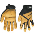 Work Gloves | Klein Tools 40220 Journeyman Leather Gloves - Medium, Brown/Black image number 0
