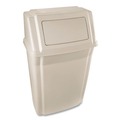 Trash & Waste Bins | Rubbermaid Commercial FG782200BEIG Slim Jim 15-Gallon Wall-Mounted Container - Beige image number 1
