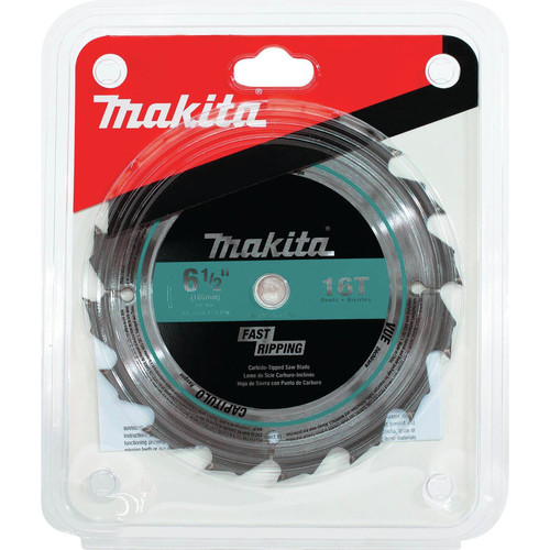 Circular Saw Accessories | Makita T-01395 6-1/2 in. 16T Carbide-Tipped General Contractor Saw Blade image number 0