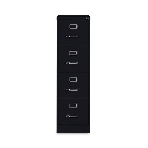 Office Filing Cabinets & Shelves | Alera 26130 15 in. x 26.5 in. x 52 in. Letter-Size Four-Drawer Economy Vertical File - Black image number 0