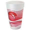 Cups and Lids | Dart 16J16H 16 oz. Horizon Printed Hot/Cold Foam Drinking Cups - Cranberry/White (1000/Carton) image number 1