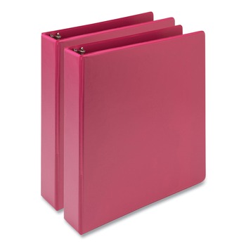 Samsill Earth's Choice Plant-Based 11 in. x 8.5 in. 1.5 in. Capacity 3 Rings Economy Round Ring View Binders - Pink (2/Pack)
