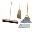 Office Jansan | Boardwalk BWKCLEANKIT Medium Blue Cotton/Rayon/Synthetic Head and 60 in. Natural/Yellow Wood/Metal Handle Cleaning Kit (1-Kit) image number 0