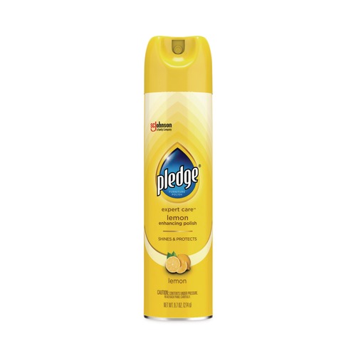 Cleaning & Janitorial Supplies | Pledge 100-46500738095 9.7 oz. Aerosol Spray Furniture Polish - Lemon (6/Carton) image number 0