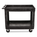 Utility Carts | Rubbermaid Commercial FG9T6700BLA 2 Shelves Plastic 500 lbs. Capacity 24 in. x 40 in. x 31.25 in. Service/Utility Carts - Black image number 0