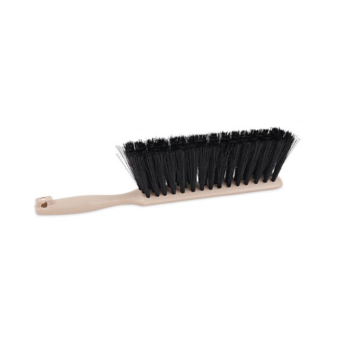 Cleaning Brushes | Boardwalk BWK5308 4.5 in. Brush 3.5 in. Tan Plastic Handle Polypropylene Counter Brush - Black image number 0