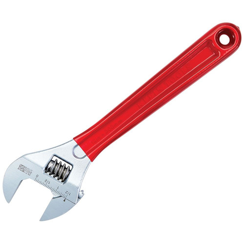 Adjustable Wrenches | Klein Tools D507-12 12 in. Extra Capacity Adjustable Wrench - Transparent Red Handle image number 0