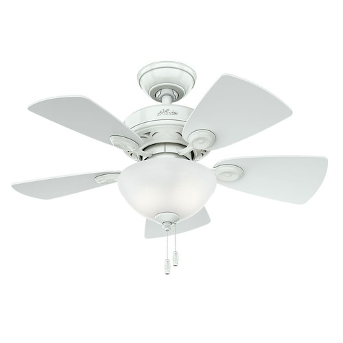Ceiling Fans | Hunter 52089 34 in. Watson Snow White Ceiling Fan with Light image number 0