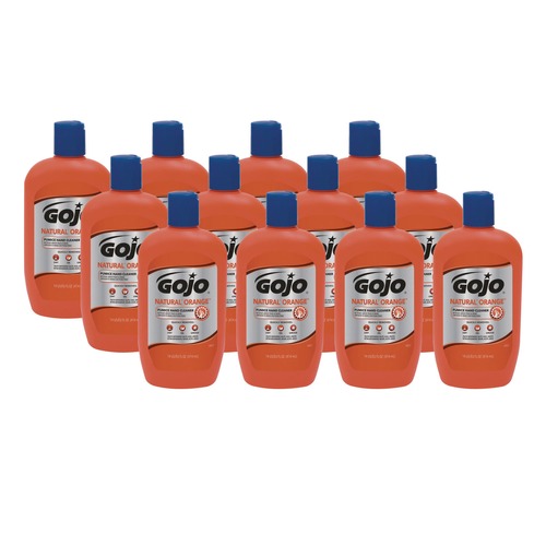 Hand Soaps | GOJO Industries 0957-12 Natural Orange Pumice Hand Cleaner, Citrus, 14 Oz Bottle, 12/carton image number 0