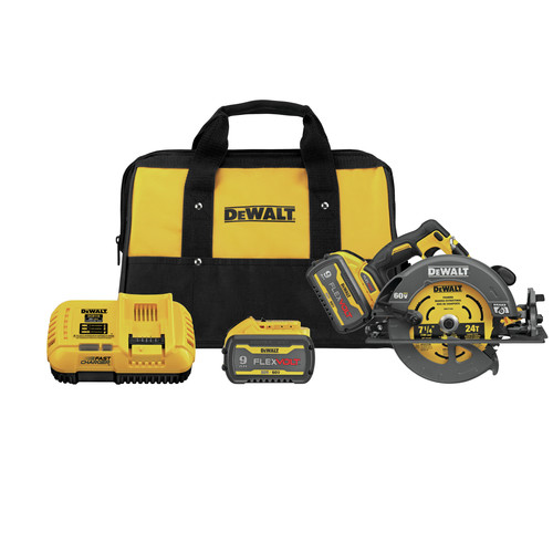 Circular Saws | Dewalt DCS578X2 FLEXVOLT 60V MAX Brushless Lithium-Ion 7-1/4 in. Cordless Circular Saw Kit with Brake and (2) 9 Ah Batteries image number 0