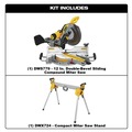 Miter Saws | Dewalt DWS779-DWX724 120V 15 Amp Double-Bevel Sliding 12-in Corded Compound Miter Saw with Compact Stand Bundle image number 1