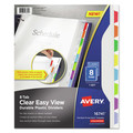 Office Jansan | Avery 16741 8-Tab 11 in. x 8.5 in. Easy View Plastic Dividers with Multicolored Tabs and Sheet Protector - Clear (1-Set) image number 0