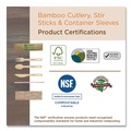 Cutlery | World Centric AS-BB-R Paper Fork/Knife/Spoon Bamboo Cutlery - Natural (24/Pack) image number 4