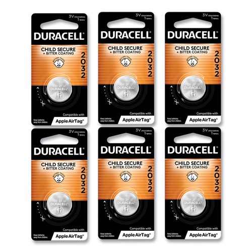 Office Electronics & Batteries | Duracell DL2032BPK 2032 Lithium Coin Batteries with Bitterant (6/Box) image number 0