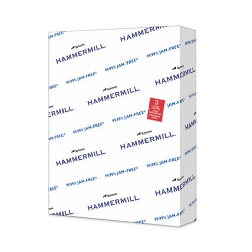  | Hammermill 10503-1 3 Hole 20 lbs. 8.5 in. x 11 in. 92 Bright Copy Plus Print Paper - White (500/Ream) image number 0