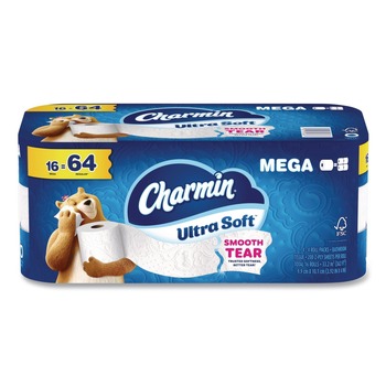 Charmin 2-Ply Septic Safe Ultra Soft Bathroom Tissue Mega Roll - White (208 Sheets/Roll, 16 Rolls/Carton)