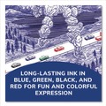 Pens | BIC MM11-AST Medium 1 mm Multi-Color Retractable Ballpoint Pen - Black/Blue/Green/Red Ink/Blue/White Barrel (12/Box) image number 7
