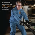 Bib Overalls | Ansell KCC 58515 A20 Breathable Particle Protection Coveralls - 2X-Large, Blue (24/Carton) image number 4
