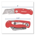 Knives | GreatNeck 12614 1.25 in. Blade 3.5 in. Aluminum Handle Quick Change Lock Back Utility Knife - Red image number 1