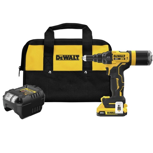 Paint and Body | Dewalt DCF403D1 20V MAX XR Brushless Lithium-Ion 3/16 in. Cordless Rivet Tool Kit (2 Ah) image number 0