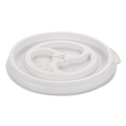 Food Trays, Containers, and Lids | WinCup 222078 Slotted Plastic Lids for 8 oz to 10 oz Hot Cups and Bowls - White (1000/Carton) image number 0