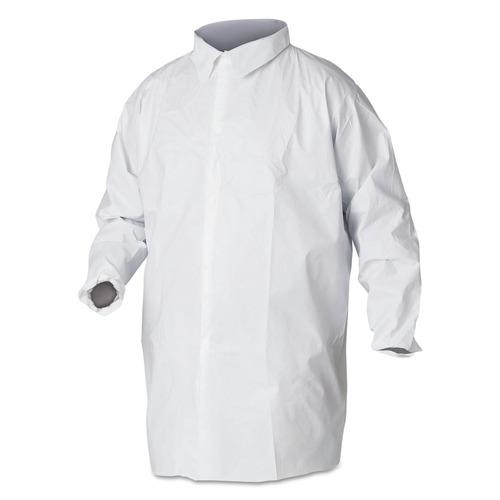 Safety Equipment | Ansell KCC 44444 A40 Liquid and Particle Protection Lab Coats - X-Large, White (30/Carton) image number 0