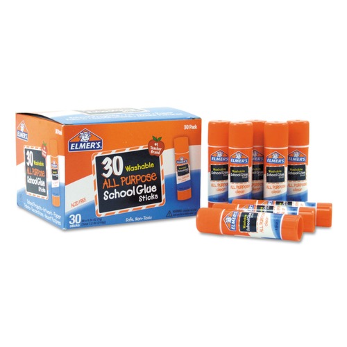 Office Jansan | Elmer's E556 0.24 oz. Washable Applies and Dries Clear School Glue Sticks (30/Box) image number 0