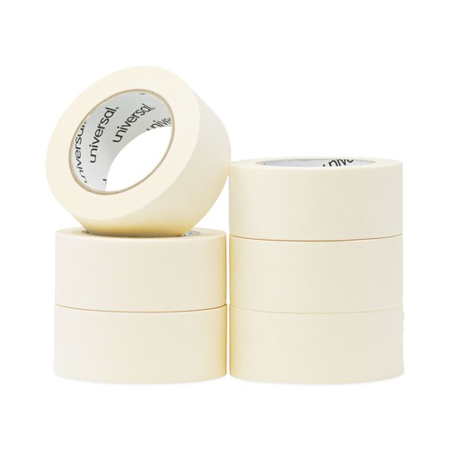 Tapes | Universal UNV51302CT 3 in. Core 48 mm x 54.8 in. General Purpose Masking Tape - Beige (24/Carton) image number 0
