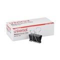 Office Jansan | Universal UNV10210 Binder Clips - Medium, Black/Silver (1 Dozen) image number 0