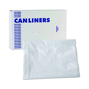 Boardwalk 38 in. x 58 in. 60 gal. 0.9 mil Linear Low Density Industrial Can Liners - White (100/Carton)