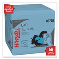 Office Jansan | WypAll 05776 L40 1/4 Fold 12.5 in. x 12 in. Wiper - Blue (56/Box, 12 Boxes/Carton) image number 3