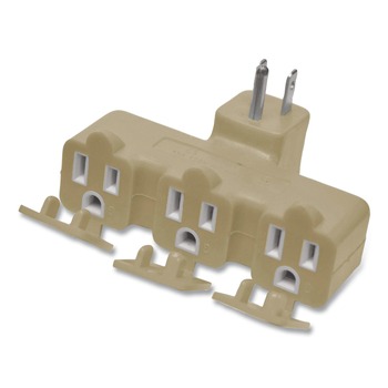 GoGreen Power GG-03431BE 3 Outlet Right Angle Wall Tap, Beige