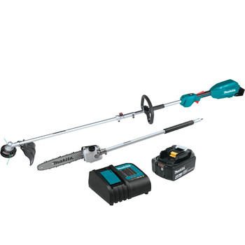 Factory Reconditioned Makita XUX02SM1X4-R 18 LXT Brushless Lithium‑Ion Cordless Couple Shaft Power Head Kit with 13 in. String Trimmer and 10 in. Pole Saw Attachments (4 Ah)