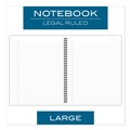 Office Jansan | Cambridge 06062 (80) 11 in. x 8.5 in. Sheets 1-Subject Wide/Legal Rule Wirebound Business Notebook - Black Linen Cover image number 2