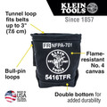 Klein Tools 5416TFR 5 in. x 10 in. x 9 in. Flame Resistant Canvas Tool Bag - Black image number 1