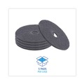 Cleaning & Janitorial Accessories | Boardwalk BWK4017HIP High Performance 17 in. Stripping Floor Pads - Grayish Black (5/Carton) image number 3
